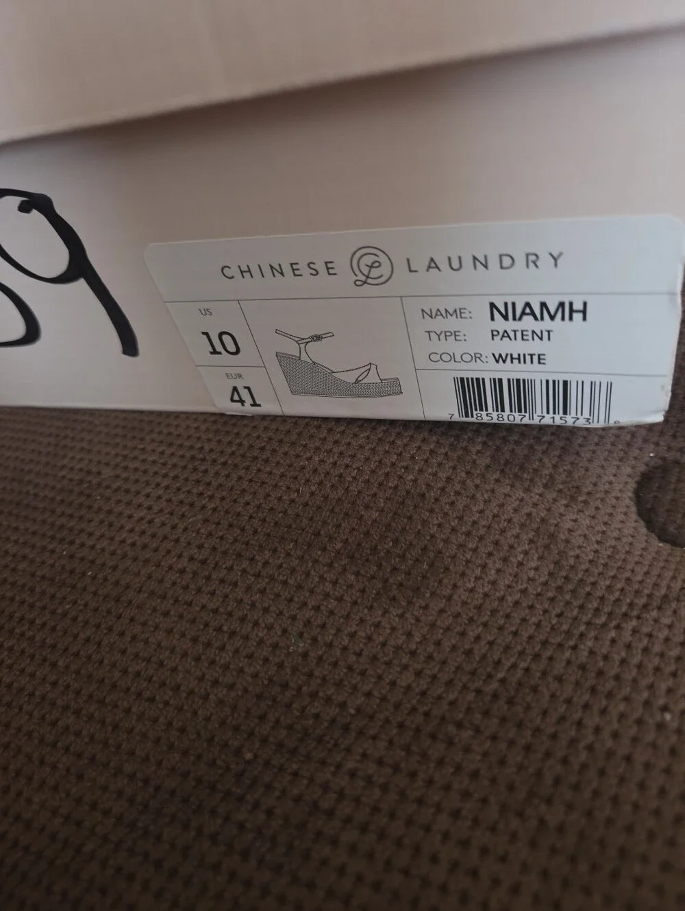 Chinese Laundry White Espadrille Wedge Sandals with Ankle Strap